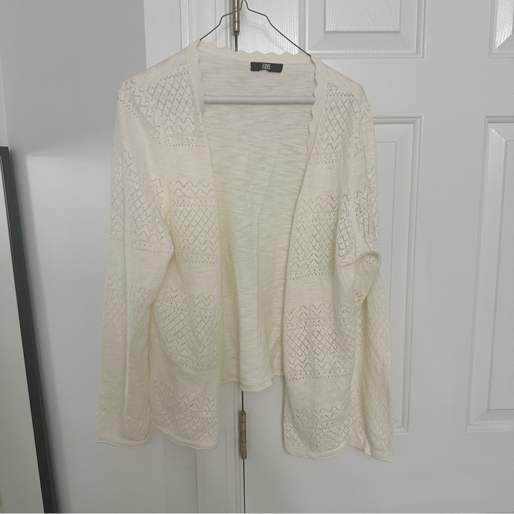 Frye Cream Open-Front Cardigan - Picture 2 of 4